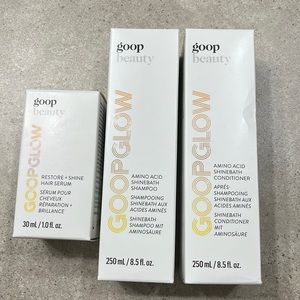 Goop glow shampoo conditioner and hair serum